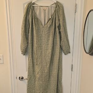 Chic Long Sleeve Green Dress